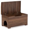Baxton Studio Mariam ModernWalnut Brown Finished Wood Cat Litter Box Cover House 194-11764-ZORO